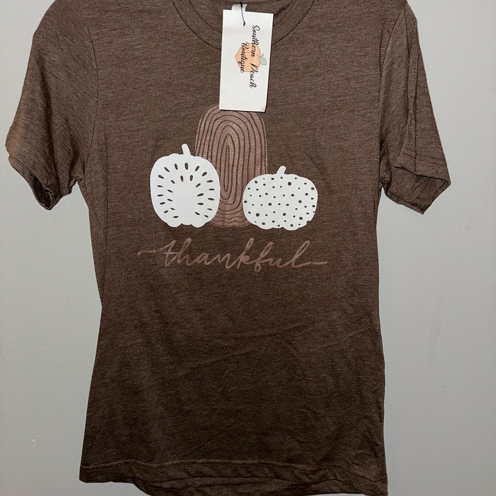 Bella Canvas Brown Thankful Tee